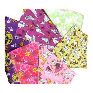 Handmade Reversible Dog Collar Scarf Bandana Bundle